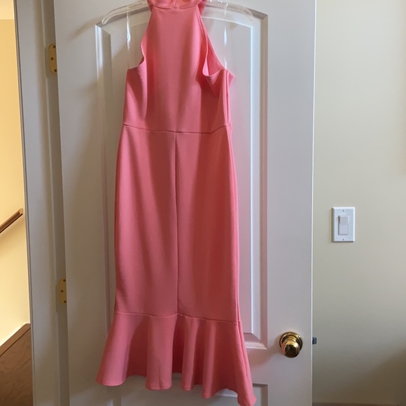 Milly Penzance peach sleeveless bodycon dress in size L - Picture 3 of 9